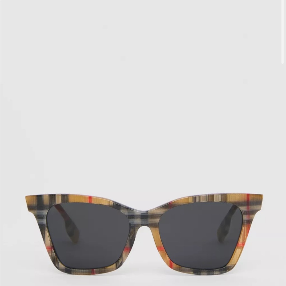 Burberry Vintage Check Square Frame Sunglasses